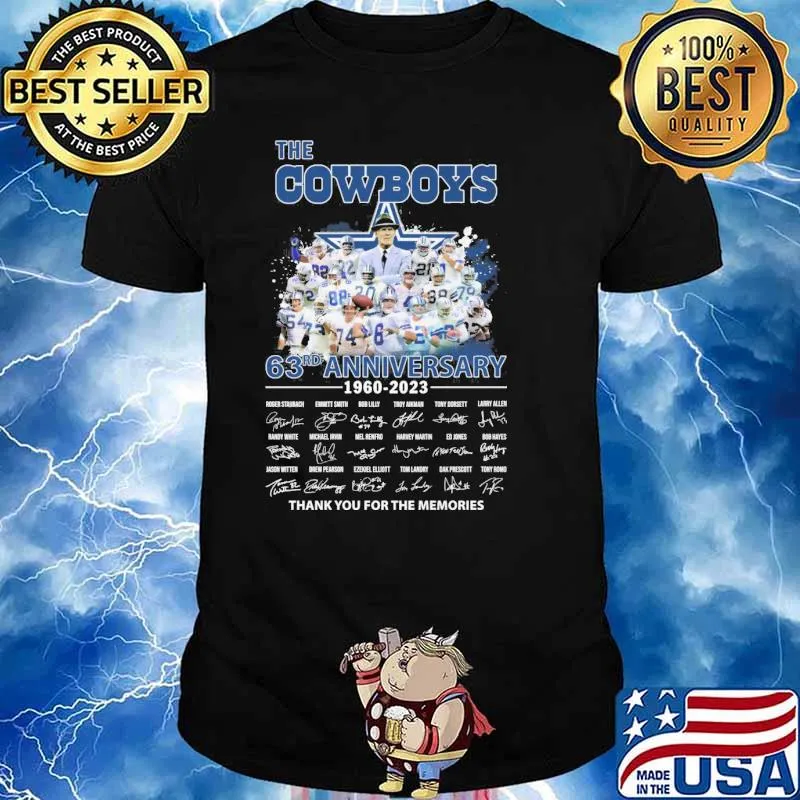 The Cowboy 63rd anniversary 1960-2023 thank you for the memories signatures shirt