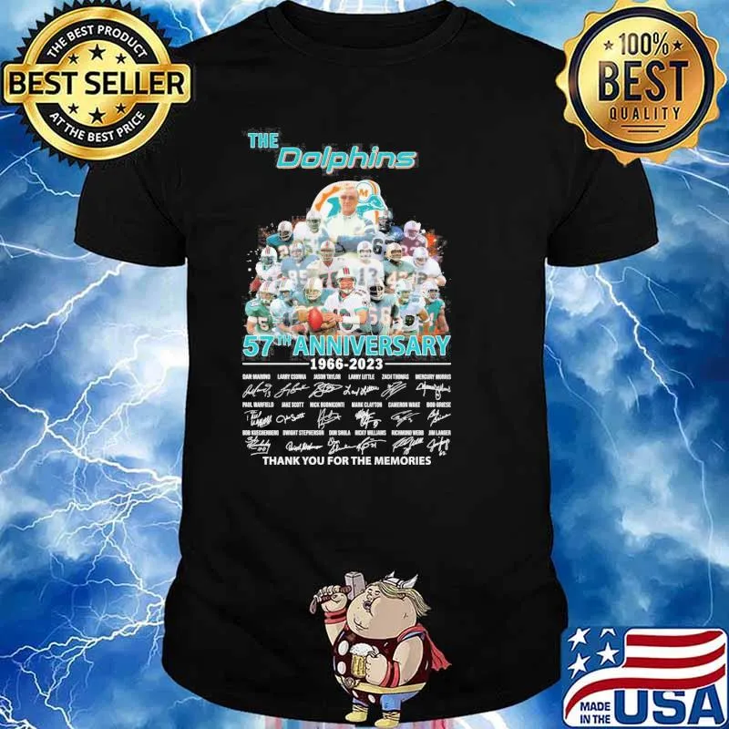 The Dolphins 57th anniversary 1966-2023 thank you for the memories signatures shirt