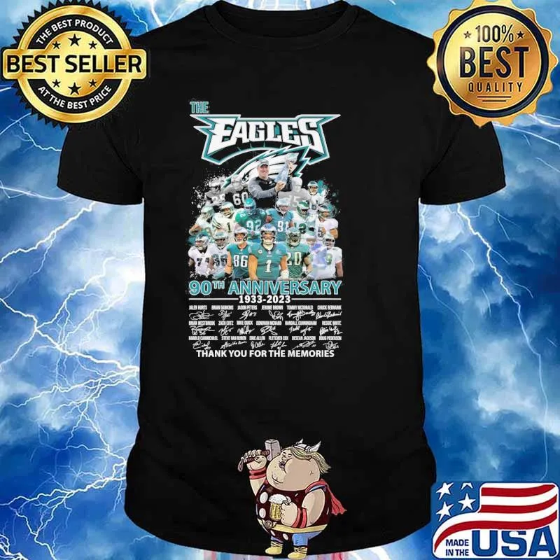 The Eagles 90th anniversary 1933-2023 thank you for the memories signatures shirt