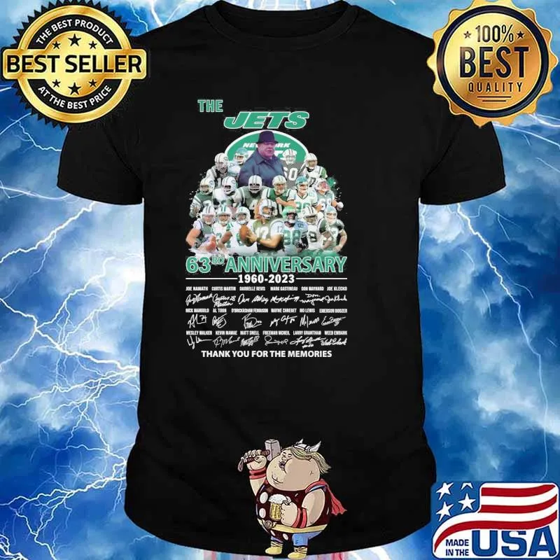 The Jets 63rd anniversary 1960-2023 thank you for the memories signatures shirt