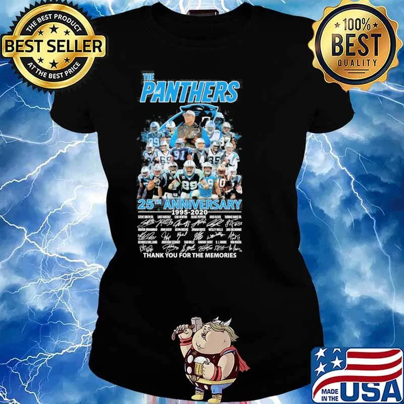 The Panthers 25th anniversary 1995-2020 thank you for the memories signatures s Ladies tee