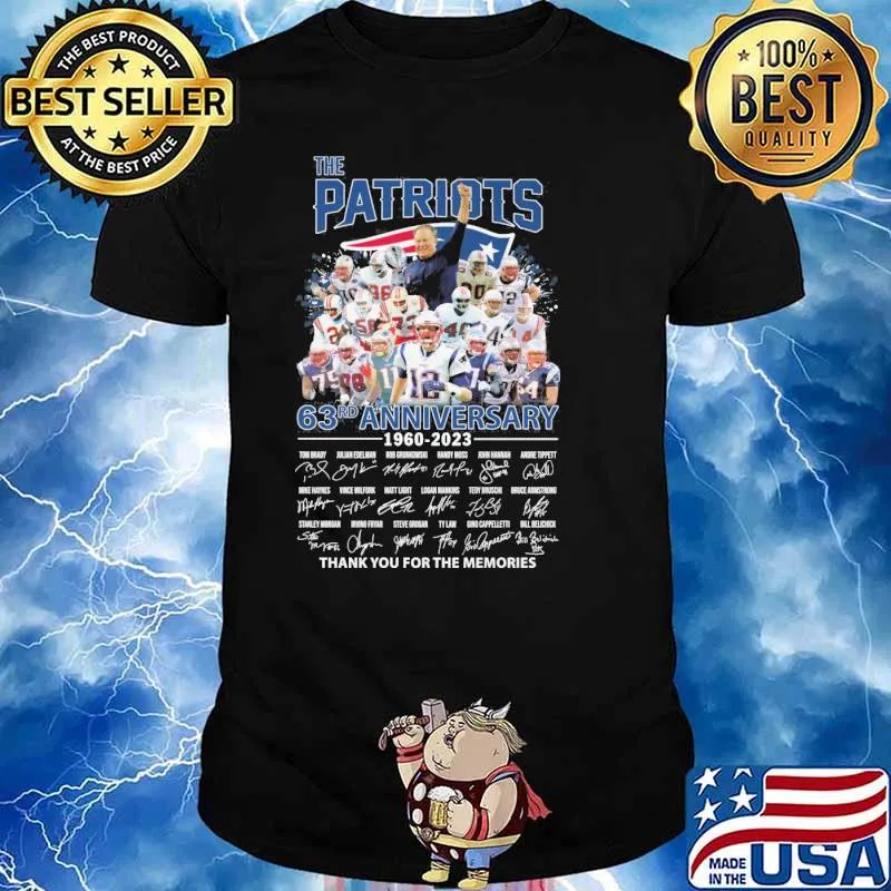 The Patriots 63rd anniversary 1960-2023 thank you for the memories signatures shirt