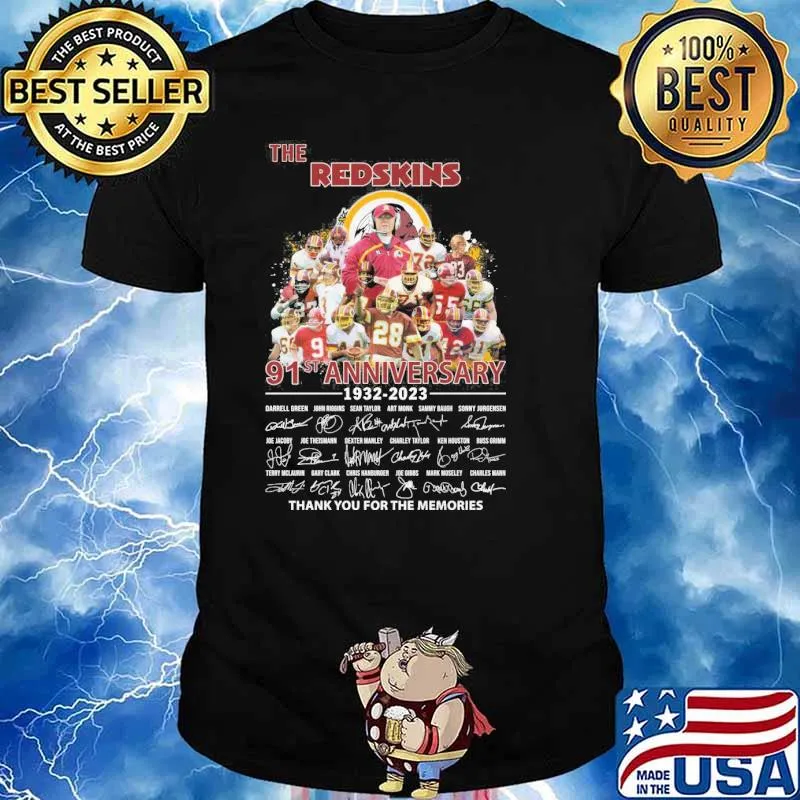 The Redskins 91st anniversary 1932-2023 thank you for the memories signatures shirt