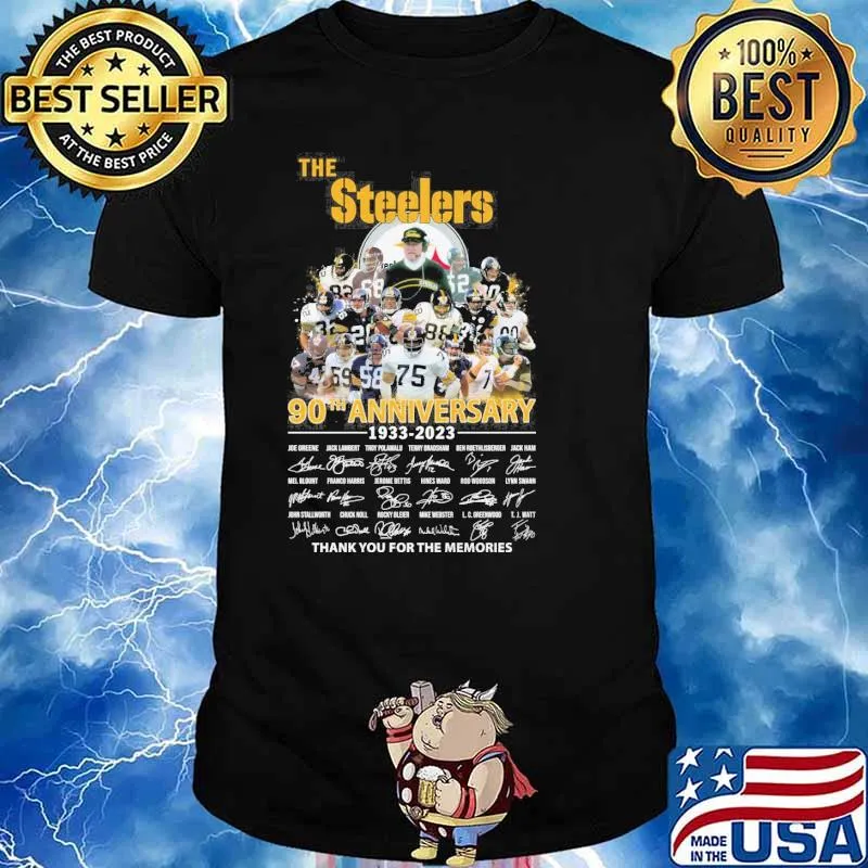 The Steelers 90th anniversary 1933-2023 thank you for the memories signatures shirt