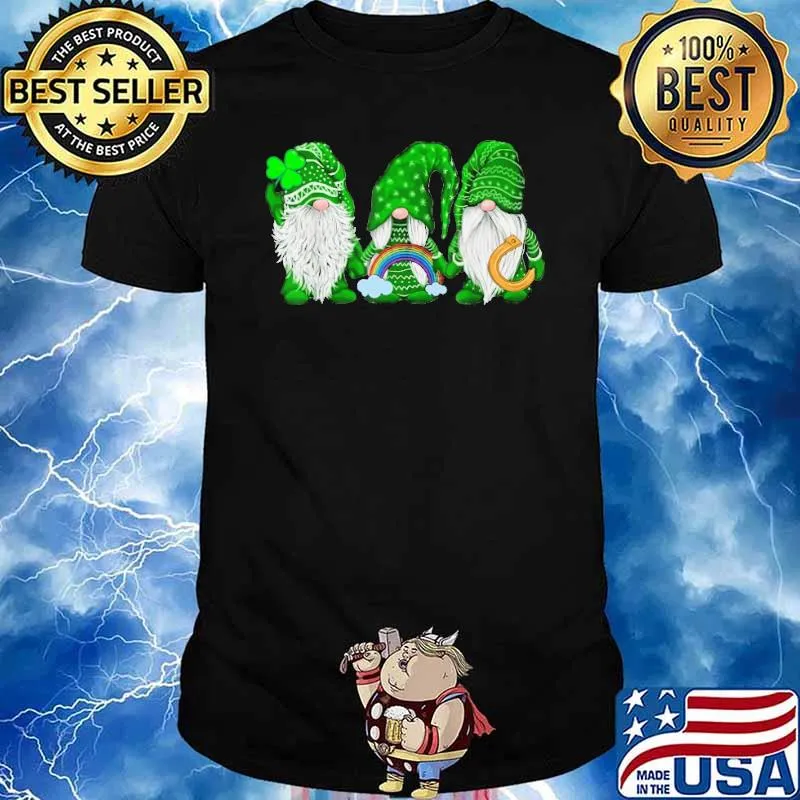 Three Gnomes St. Patrick's day rainbow shirt