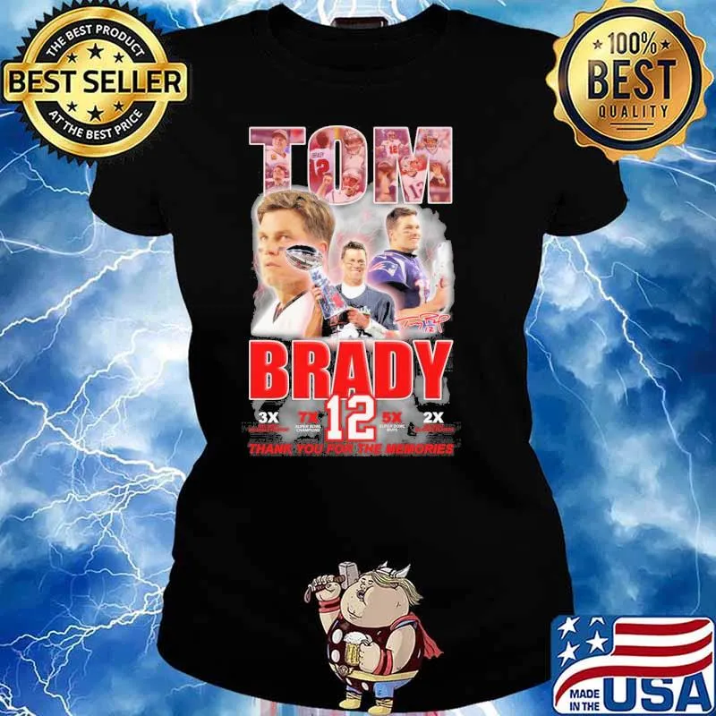 Tom Brady thank you for the memories 12 signatures s Ladies tee