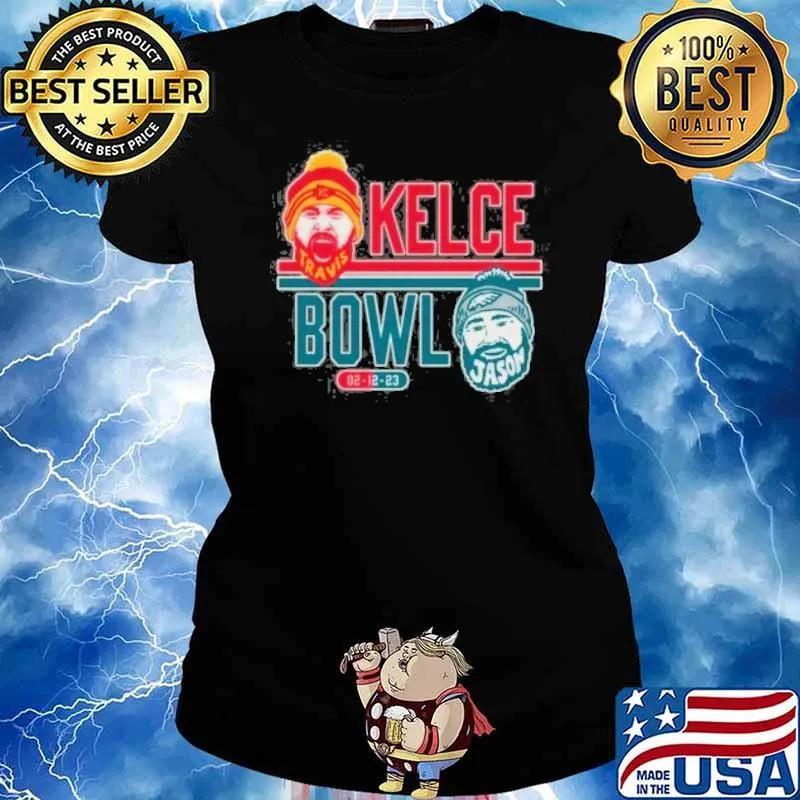 Travis Kelce bowl Kansas city Chiefs 02-12-23 Jason s Ladies tee