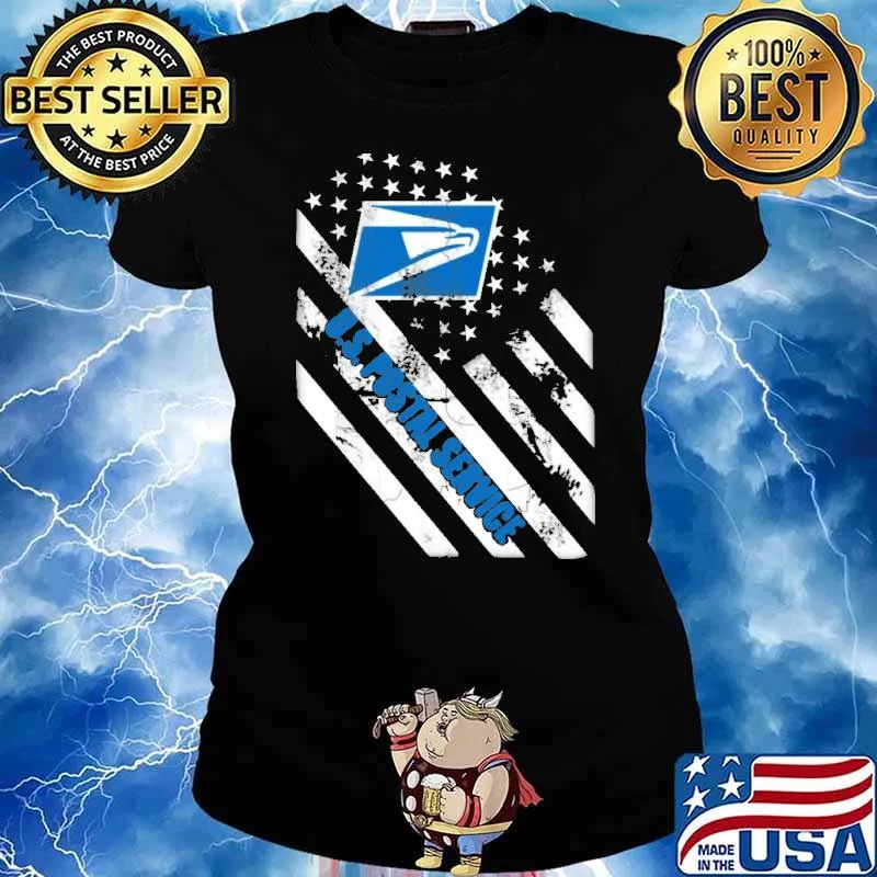 U.S.Postal service America flag s Ladies tee