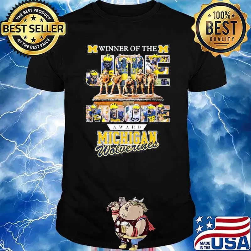 Winner of the award Michigan wolverines Joe Moore shirt