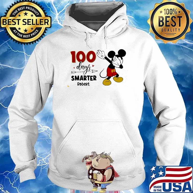 100 days smarter robert Mickey dabbing s Hoodie