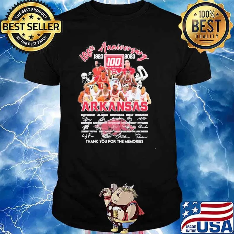 100th Anniversary 1923 2023 Arkansas Razorbacks Players Thanks You For The Memories Signatures player Shirt