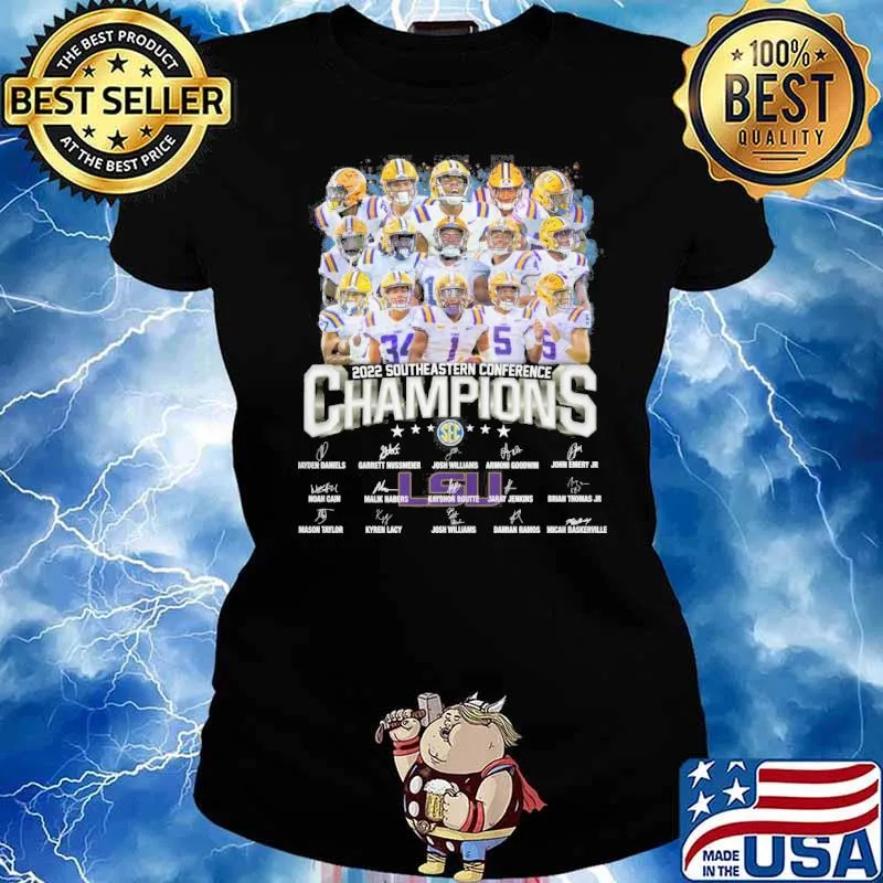 2022 southeastern conference champions LSU Tigers Louisiana State University signatures s Ladies tee