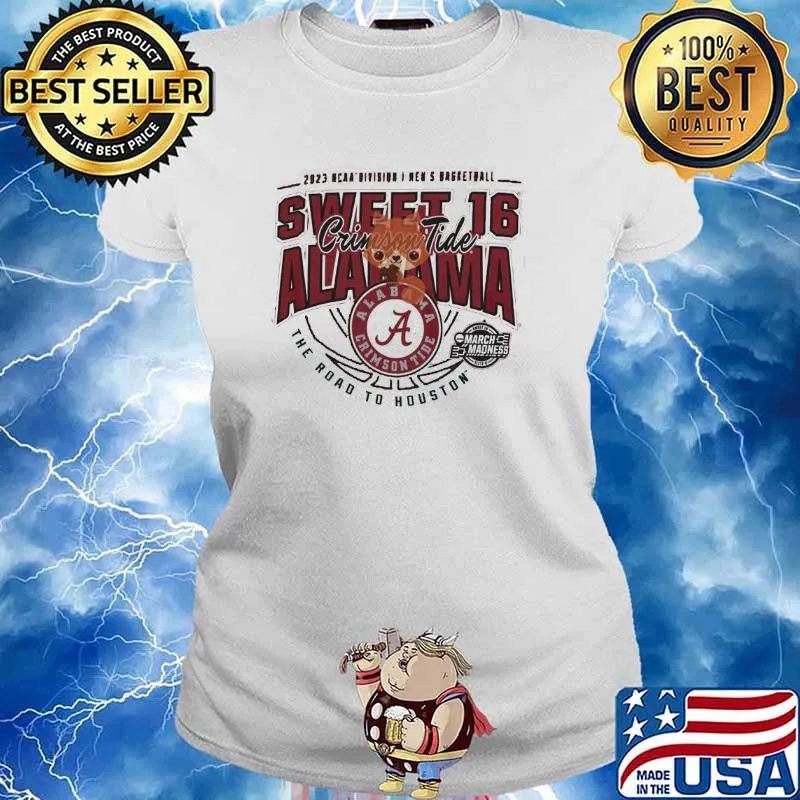 2023 NCAA Division I Men’s Basketball Sweet 16 Alabama Crimson Tide The Road to Houston March Madness s Ladies tee