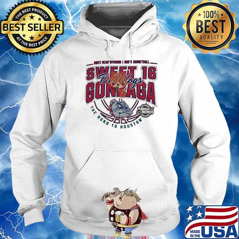 2023 NCAA Division I Men’s Basketball Sweet 16 Gonzaga Bulldogs The Road to Houston March Madness s Hoodie