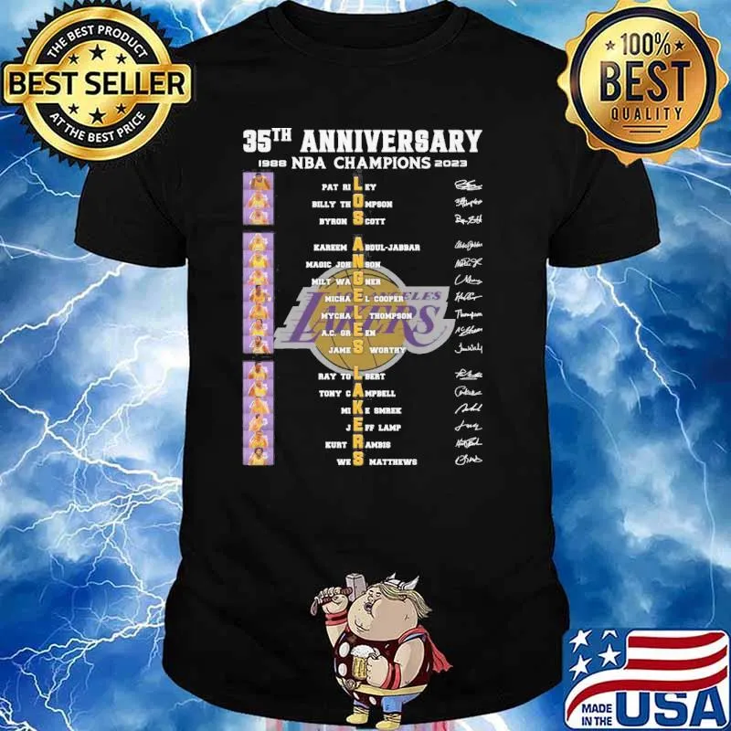 35th anniversary NBA champions 1988 2023 Los Angeles Lakers signatures shirt