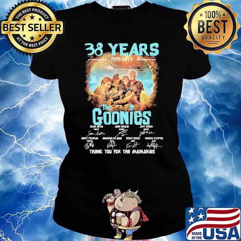 38 years 1985-2023 the Goonies thank you for the memories signatures s Ladies tee