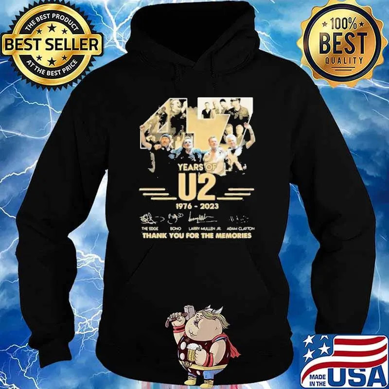 47 Years Of U2 1976 – 2023 Thank You For The Memories Signatures Shirt Hoodie