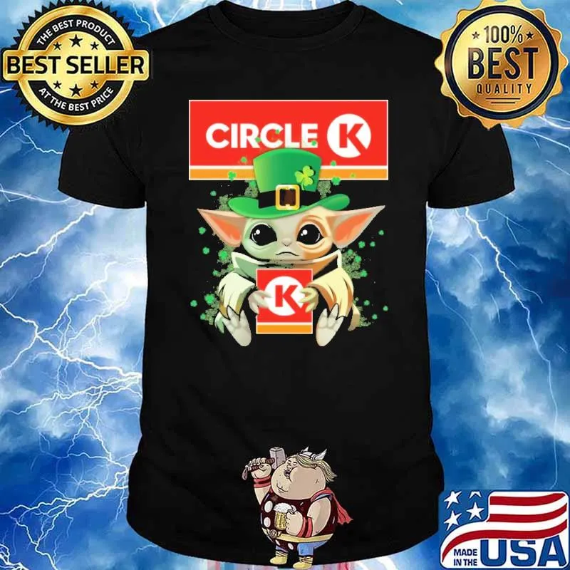 Baby yoda hug Circle K st.Patrick's day shirt
