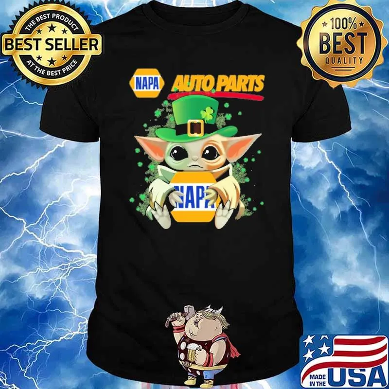 Baby yoda hug Napa Auto Parts St.Patrick's day shirt