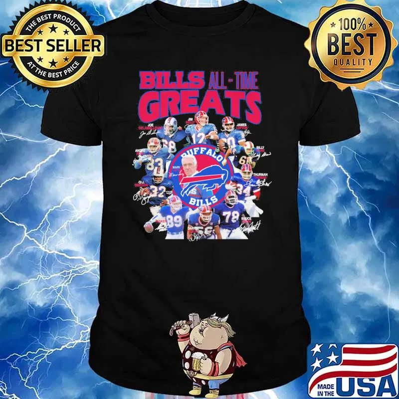 Bills all time greats signatures shirt