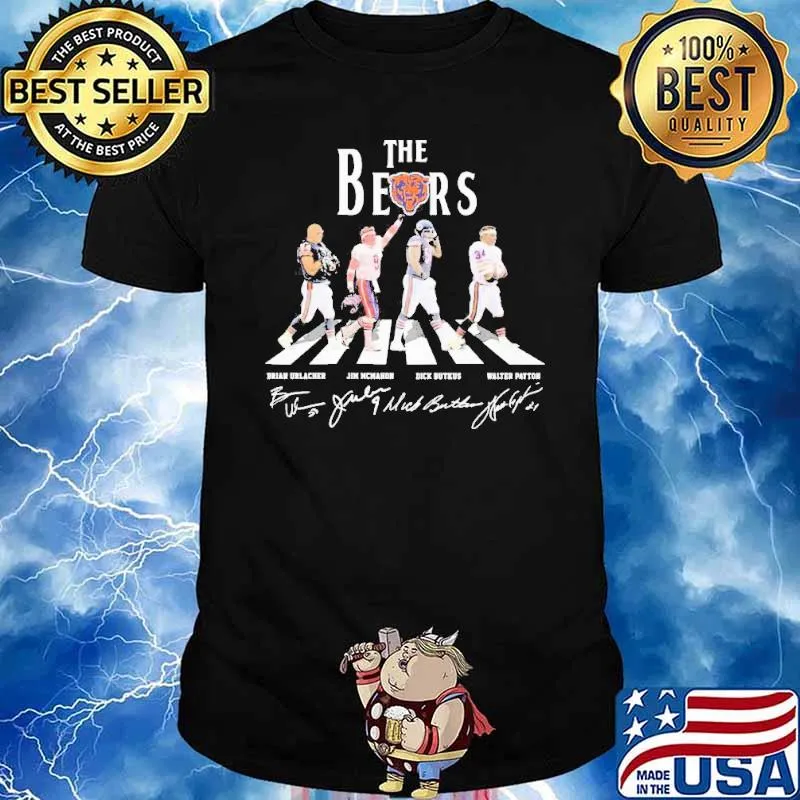 Chicago Bears The Bears Walking Abbey Road Brian Urlacher Jim Mcmahon Dick Butkus Walter Payton Signature 2023 Shirt