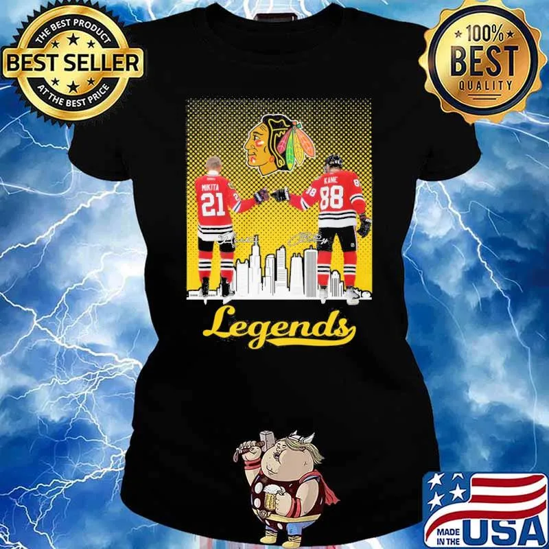 Chicago Blackhawks legends signatures Mikita Kane s Ladies tee