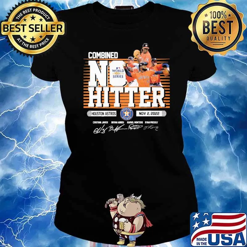 Combined no hitter Houston Astros world series signatures s Ladies tee
