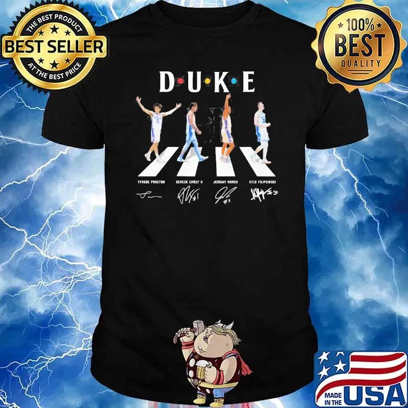 Duke Walking Abbey Road signatures shirt