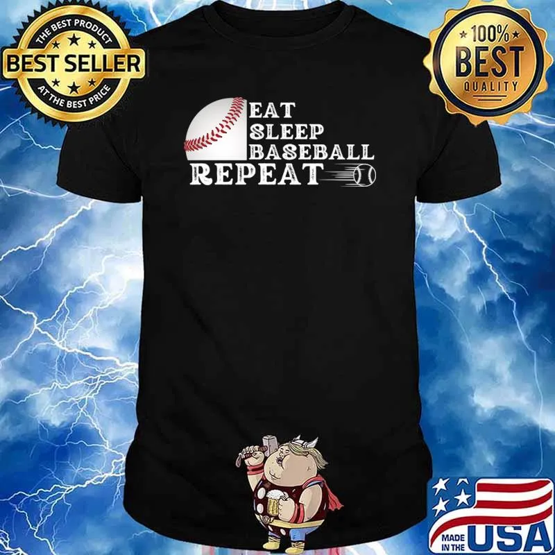 Eat Sleep Baseball Repeat Baseball Player Baseball T-Shirt