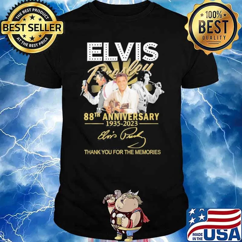 Elvis Presley 88th anniversary 1935-2023 thank you for the memories signature shirt