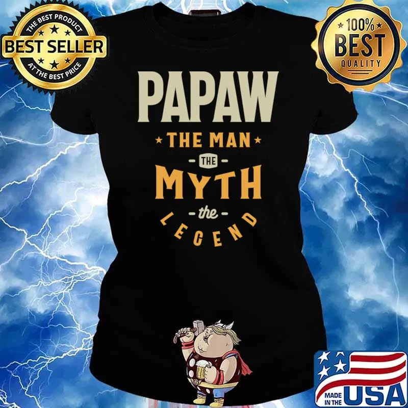 Funny papaw The Man The Myth The Legend Stars Grandpa T-Shirt Ladies tee