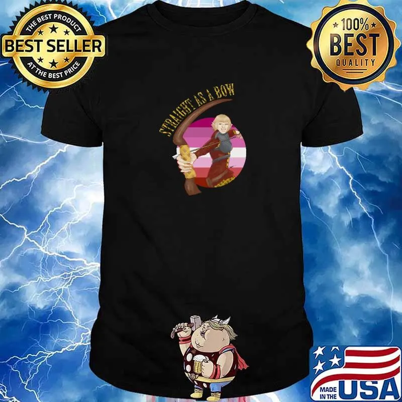 Funny sera & Straight As A Bow & Lesbian Pun Vintage T-Shirt