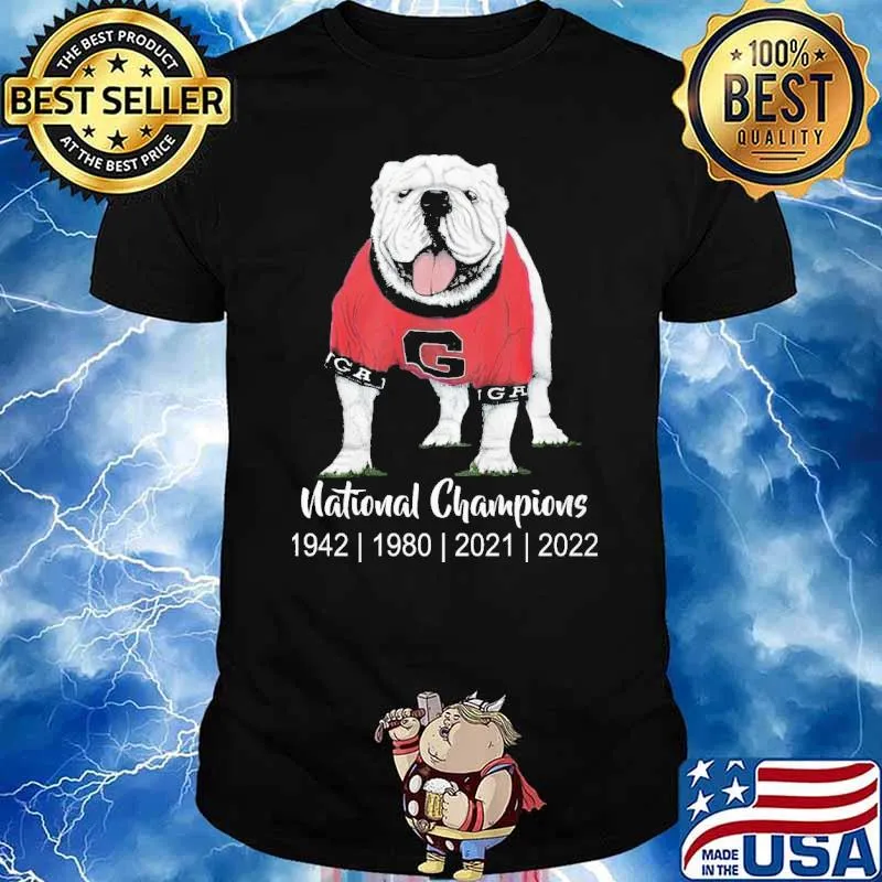 Georgia bulldogs mascot national champions 1942 1980 2021 2022 shirt