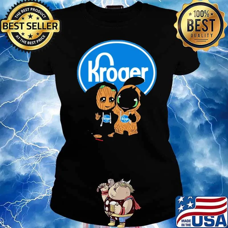 Groot and toothless Kroger s Ladies tee