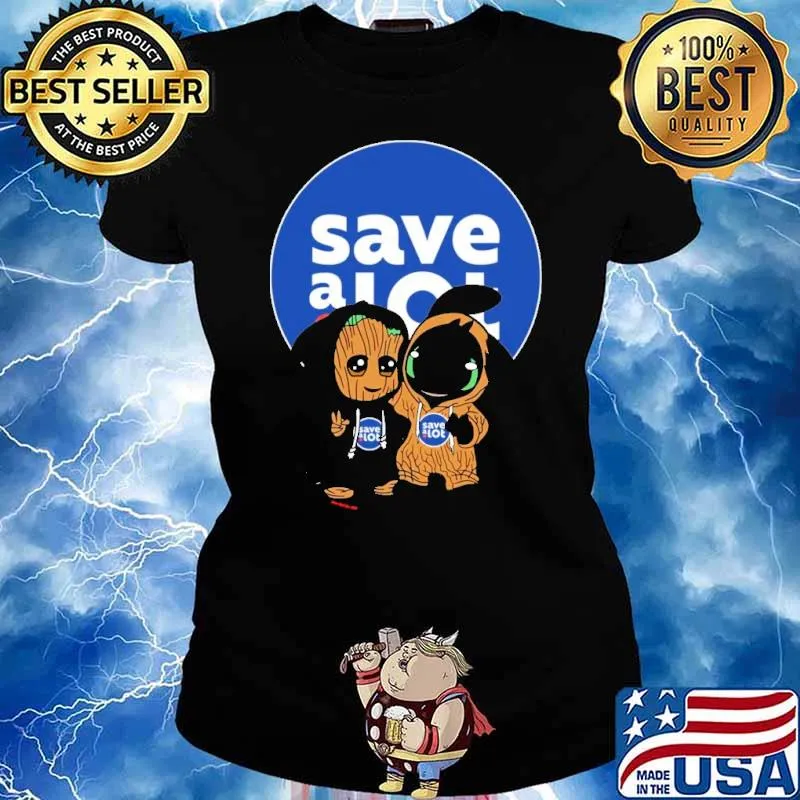 Groot and toothless save a lot s Ladies tee