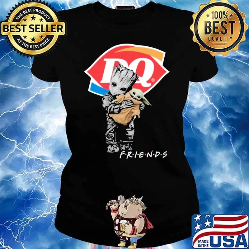 Groot hug baby yoda Dairy queen friends s Ladies tee