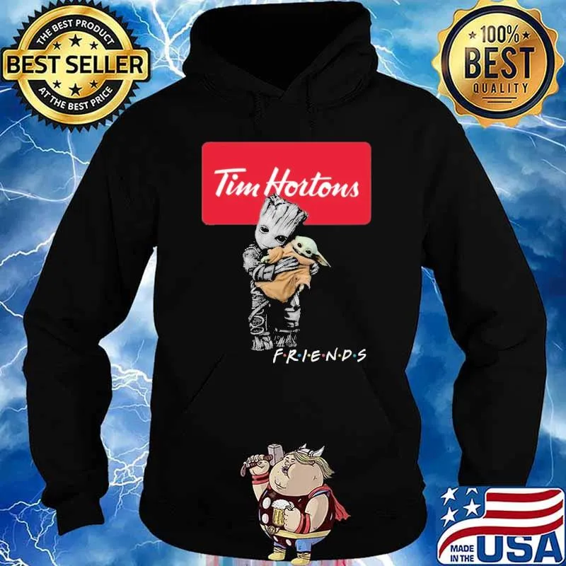 Groot hug baby yoda Tim Hortons friends s Hoodie