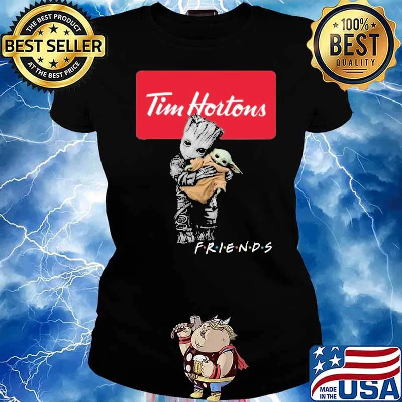 Groot hug baby yoda Tim Hortons friends s Ladies tee