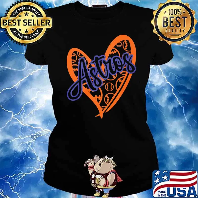 Houston Astros heart baseball love s Ladies tee