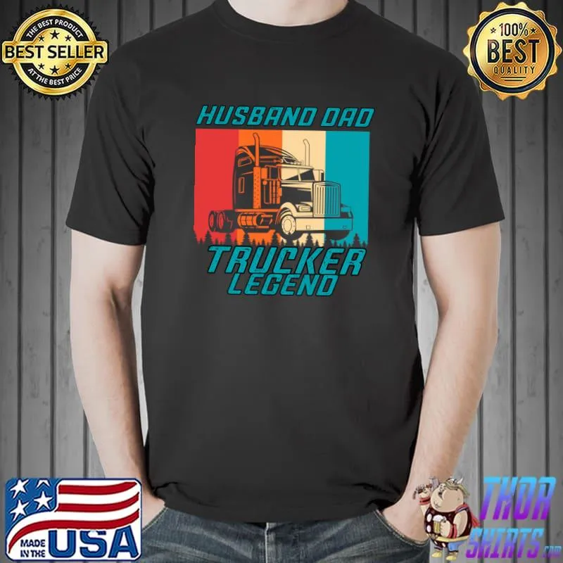 Husband Dad Trucker Legend Vintage T-Shirt