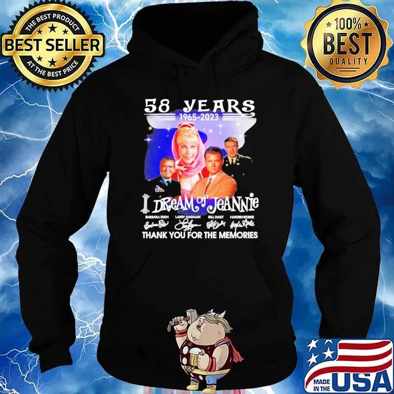I Dream of Jeannie 58 years thank you for the memories signatures 1965-2023 s Hoodie