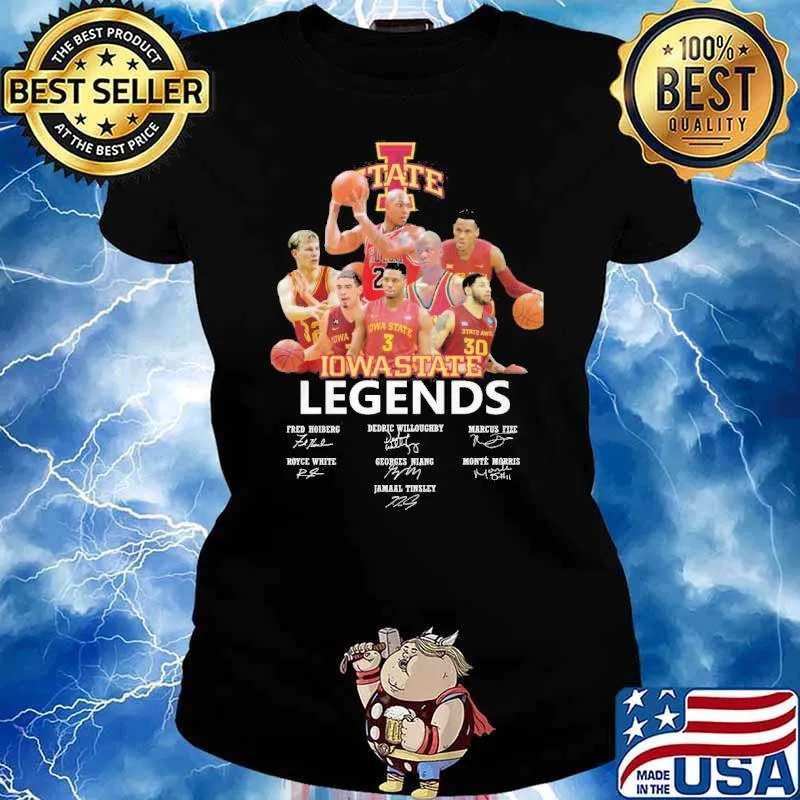Iowa State legends Fred Houberg Dedric Willoughby signatures s Ladies tee