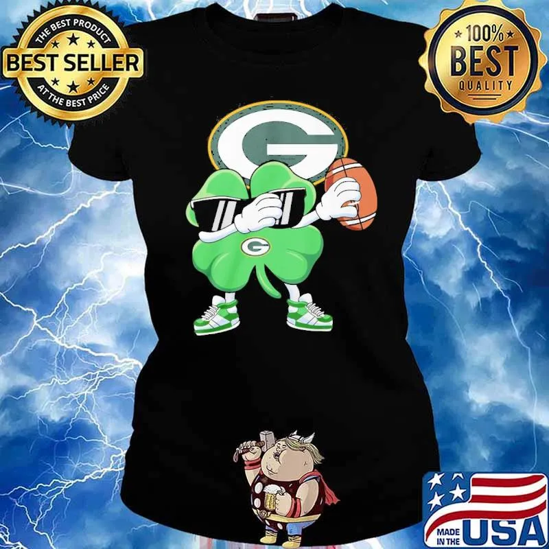 Irish St.Patrick's day dabbing Green bay Packer s Ladies tee
