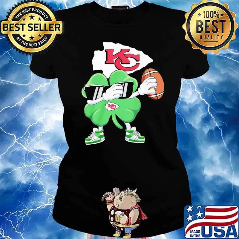 Irish St.Patrick's day dabbing Kansas city Chiefs s Ladies tee