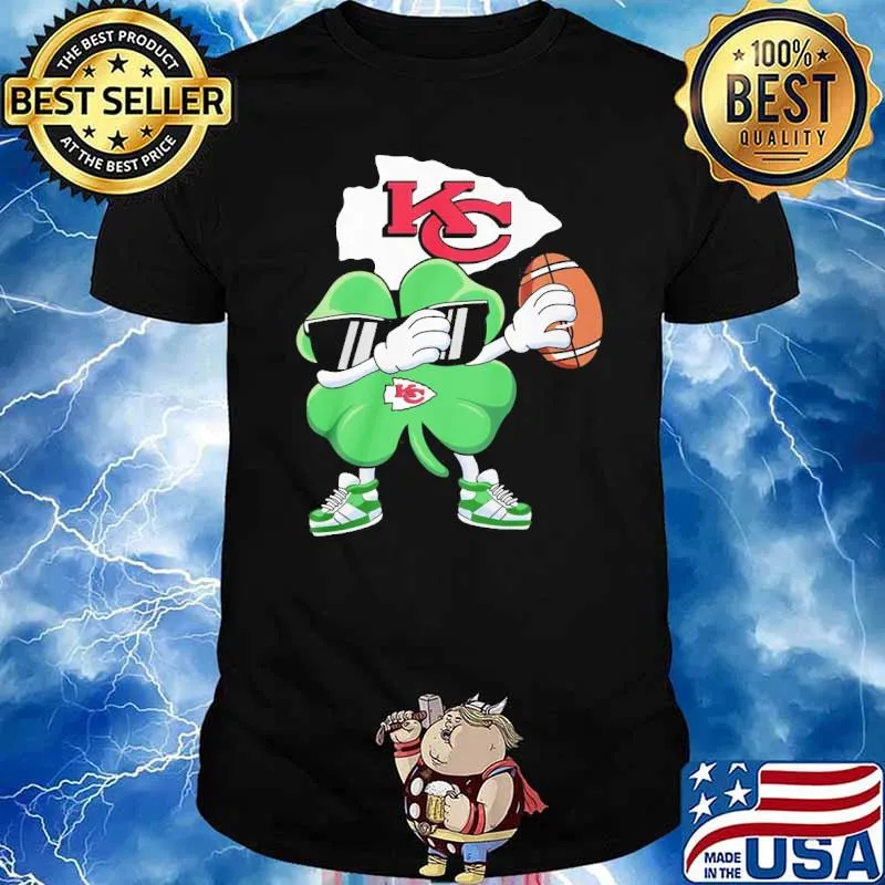 Irish St.Patrick's day dabbing Kansas city Chiefs shirt