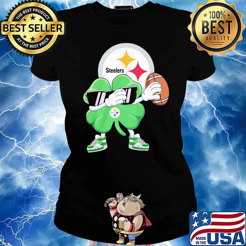 Irish St.Patrick's day dabbing Steelers s Ladies tee