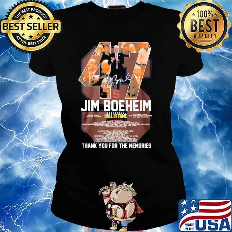 Jim Boeheim basketball hall of fame thank you for the memories signatures s Ladies tee
