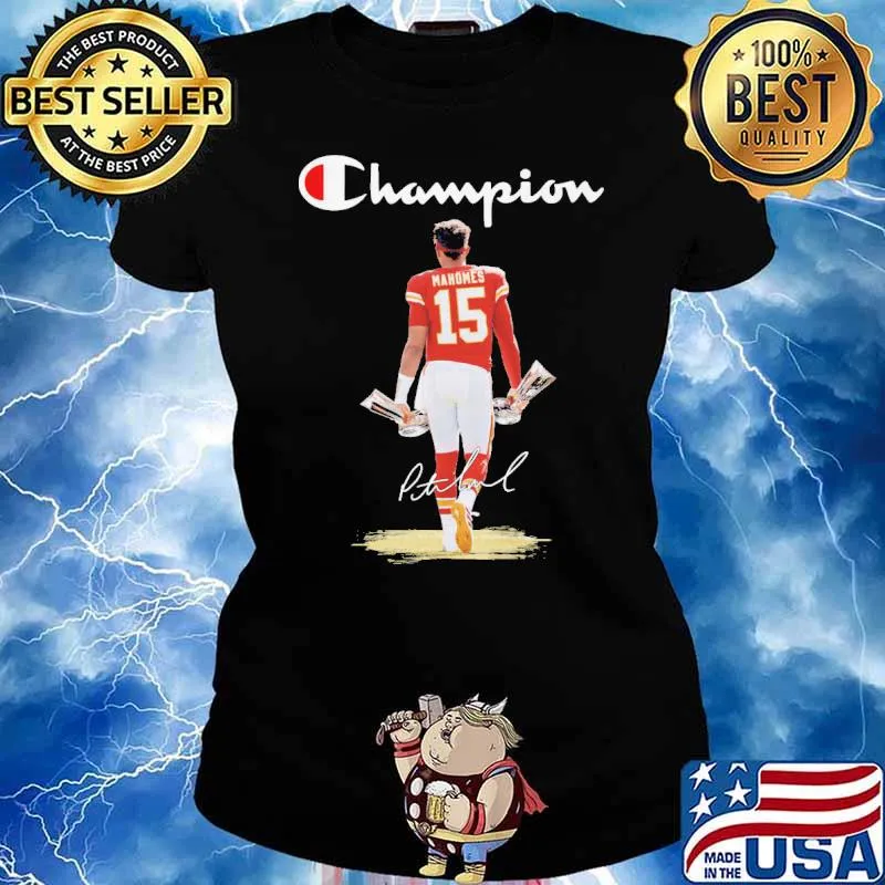 Kansas city Chiefs champions mahomes signature s Ladies tee