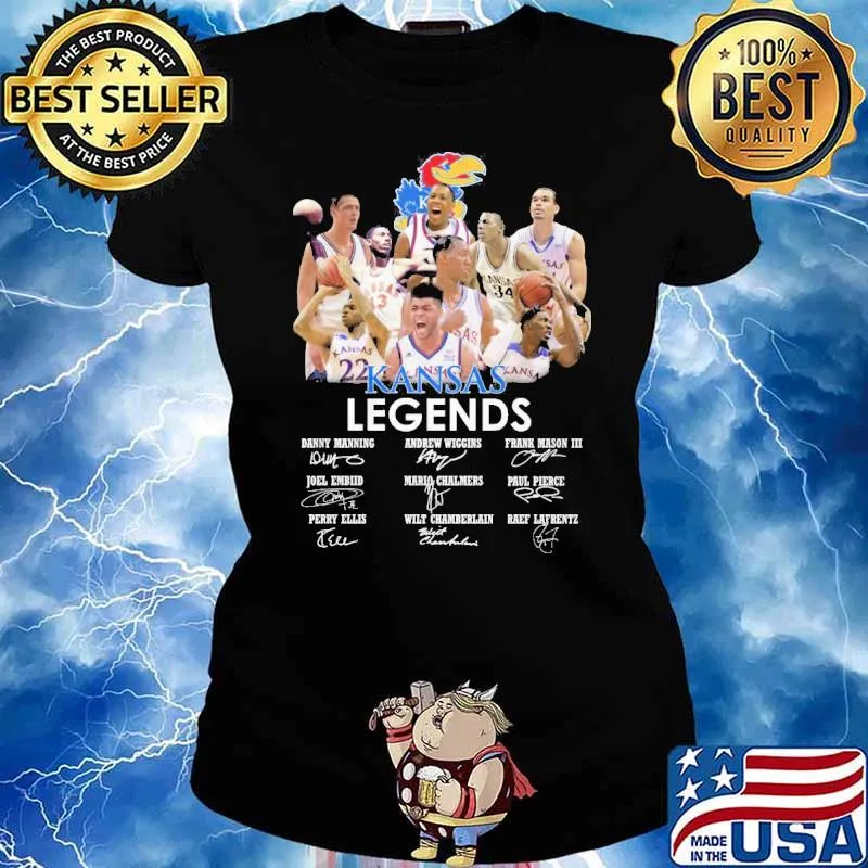 Kansas legends signatures Danny manning Andrew Wiggins Frank Mason III s Ladies tee