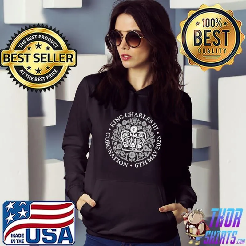 King Charles Coronation Commemorative 6th May 2023 Flowers T-Shirt Hoodie